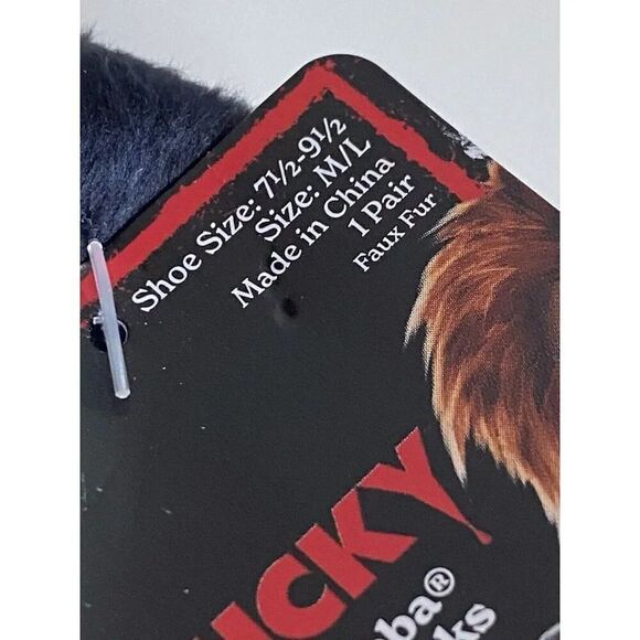 Fuzzy Babba Chucky Slipper Socks Men’s Size M/L 7.5-9.5 Non Skid Unisex NEW - Picture 4 of 13